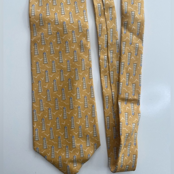 Banana Republic Other - 3 for $21 -EUC - Banana Republic silk necktie.  Yellow w/lighthouses & seagulls.